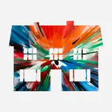 Signed House Spin Painting by Damien Hirst, 2009, acrylic on paper, sold Sep 2023