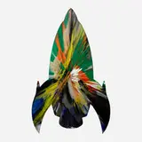 Rocket Spin Painting by Damien Hirst, 2009, acrylic on paper, sold Sep 2023
