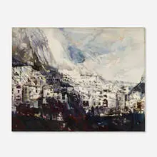 The City and the Mountain by Balcomb Greene, 1964, oil on canvas, sold Sep 2023