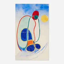 Abstract Composition by Hilla Rebay, watercolor on paper, sold Sep 2023