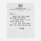 Keith Haring, Personal Letter, 1989, ink on printed paper and envelope