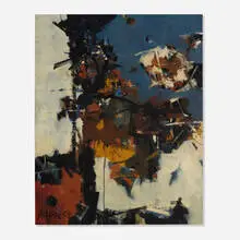 Abstract #336 by Sidney Gross, 1959, oil on canvas, sold Sep 2023