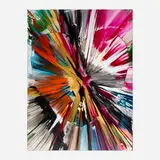 Two-Part Heart Spin Painting by Damien Hirst, 2009, acrylic on paper, sold Sep 2023