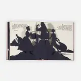 Kara Walker, Freedom, A Fable Bound (pop-up book), 1997, leather-bound volume of offset lithographs on 130 lb. Classic Crest Cover and five laser-cut pop-up silhouettes on 65 lb. Curtis Tuscan Antique Cover