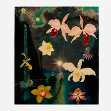 L. C. Armstrong, Moon Rise Over China Lake, 2000, acrylic and resin on linen laid to panel