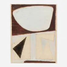 Will Barnet, Abstract, c. 1960, gouache and collage on paper