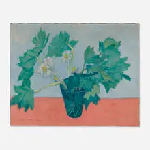 Gershon Benjamin, Still Life with Begonias, 1950, oil on canvas