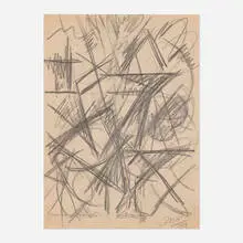 Untitled by Corinne Michelle West, 1951, charcoal and graphite on paper (double-sided), sold Sep 2023