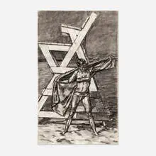 Graham Nickson, Woman at the Beach, charcoal on paper
