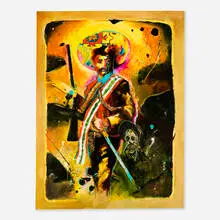 Jean-Paul Chambras, Emiliano Zapata, 1984, oil and collage on canvas