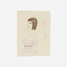 Saul Steinberg, Untitled (Woman, Aug. 9, 1962), 1962, graphite and colored pencil on paper