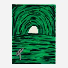 Exit by David Shrigley, 2018, acrylic on paper, sold Sep 2023