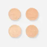 George E. Ohr, Collection of four brothel tokens, c. 1900, bisque earthenware
