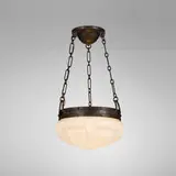 Victor Toothaker for Roycroft, Hanging lamp from the Grove Park Inn, Asheville, c. 1910, handwrought copper, frosted glass