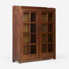 Gustav Stickley, Bookcase, model 717, 1907-12, oak, iron, glass