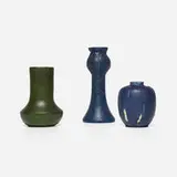 Grueby Faience Company, Collection of three vases