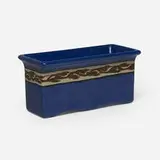 Albina Mangini for Saturday Evening Girls, Planter with holly leaves, 1917, glazed earthenware