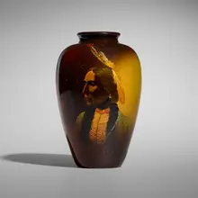 Weller Pottery, Louwelsa Native American portrait vase
