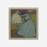 Max Kurzweil, Der Polster (The Cushion), 1903, woodcut in colors on Japan paper