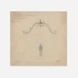 Samuel Yellin, Gate head drawing for Prentiss L. Coonley, c. 1923, colored pencil and graphite on paper