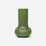 Vase with leaves by Marie Seaman for Grueby Faience Company, sold Jun 2026