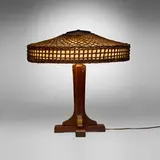 Gustav Stickley, Rare and Large table lamp, model 504