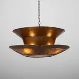 Harry St. John Dixon, Chandelier, c. 1921-25, handwrought copper, mica