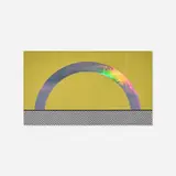 Roy Lichtenstein, Landscape 7 (from the Ten Landscapes portfolio), 1967, screenprint on four-ply, white 100%-rag board, with iridescent silver Mylar collage, mounted on composition board