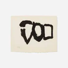 Three Forms II by Robert Motherwell, 1989, carborundum on gray HMP handmade paper, sold Oct 2017