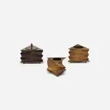 John Otar, boxes, set of three, c. 1928, brass, copper