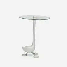 Sirfo table by Alessandro Mendini, 1986, cast and enameled aluminum, glass, chrome-plated steel, sold Oct 2017