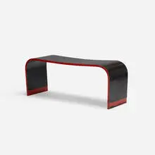 attribution Marcello Piacentini, bench, c. 1935, bent and lacquered wood