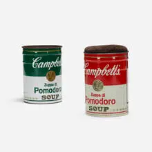 Studio Simon, Omaggio a Andy Warhol stools (from the Ultramobile series), pair, c. 1973, screenprint on steel, upholstery
