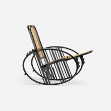 Antonio Volpe, rocker, ebonized beech, cane