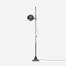 floor lamp by Oscar Torlasco, c. 1955, brass, enameled brass, glass, sold Oct 2017