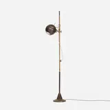 Oscar Torlasco, floor lamp, c. 1955, brass, enameled brass, glass