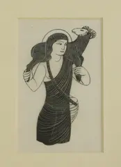 Untitled by Eric Gill, 1927 image 75 x 46mm Collection:134 EG Physick:490; 'Griffin and Motto' wood engraving, sold Nov 2020