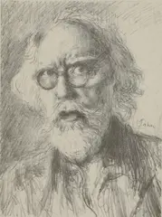 Untitled by Augustus John, Augustus John OM RA (1878-1961) Self portrait lithograph, sold Nov 2020