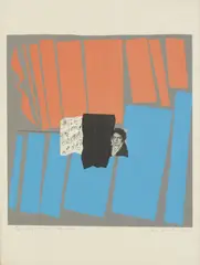 Ceri Richards, Untitled, Ceri Richards (1903-1971) 'Major-Minor Orange-Blue' screenprint
