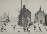 Untitled by L. S. Lowry, After Laurence Stephen Lowry RA (1887-1976) 'Clitheroe' reproduction print, sold Nov 2020