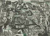 Julian Trevelyan, Untitled, Julian Trevelyan (1910-1988) 'Cretan Witches Fighting' aquatint