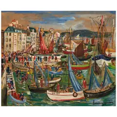 Lucien Génin, Le Port de Sete, oil on canvas