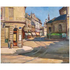 Sam Ostrowsky, Parisian Street Scene, 1926, oil on canvas