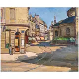 Sam Ostrowsky, Parisian Street Scene, 1926, oil on canvas