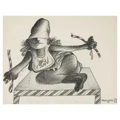 Pinchas Burstein, Untitled, 1972, crayon on paper