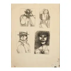Richard Lindner, Untitled, pencil on paper