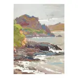 Édouard Cortès, Rochers en Bord de Mer, gouache on paper laid down to board