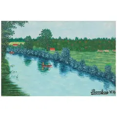 Camille Bombois, Bords de l'Yonne, oil on canvas