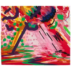 Peter Alexander, Chula Vista/Cirrus, 1982, Lithograph in colors with gouache, pastel, and glitter additions on Arches paper