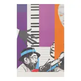 Romare Bearden, Homage to Louis and Duke, 1975, Offset lithographic poster in colors on wove paper, from an edition of unknown size